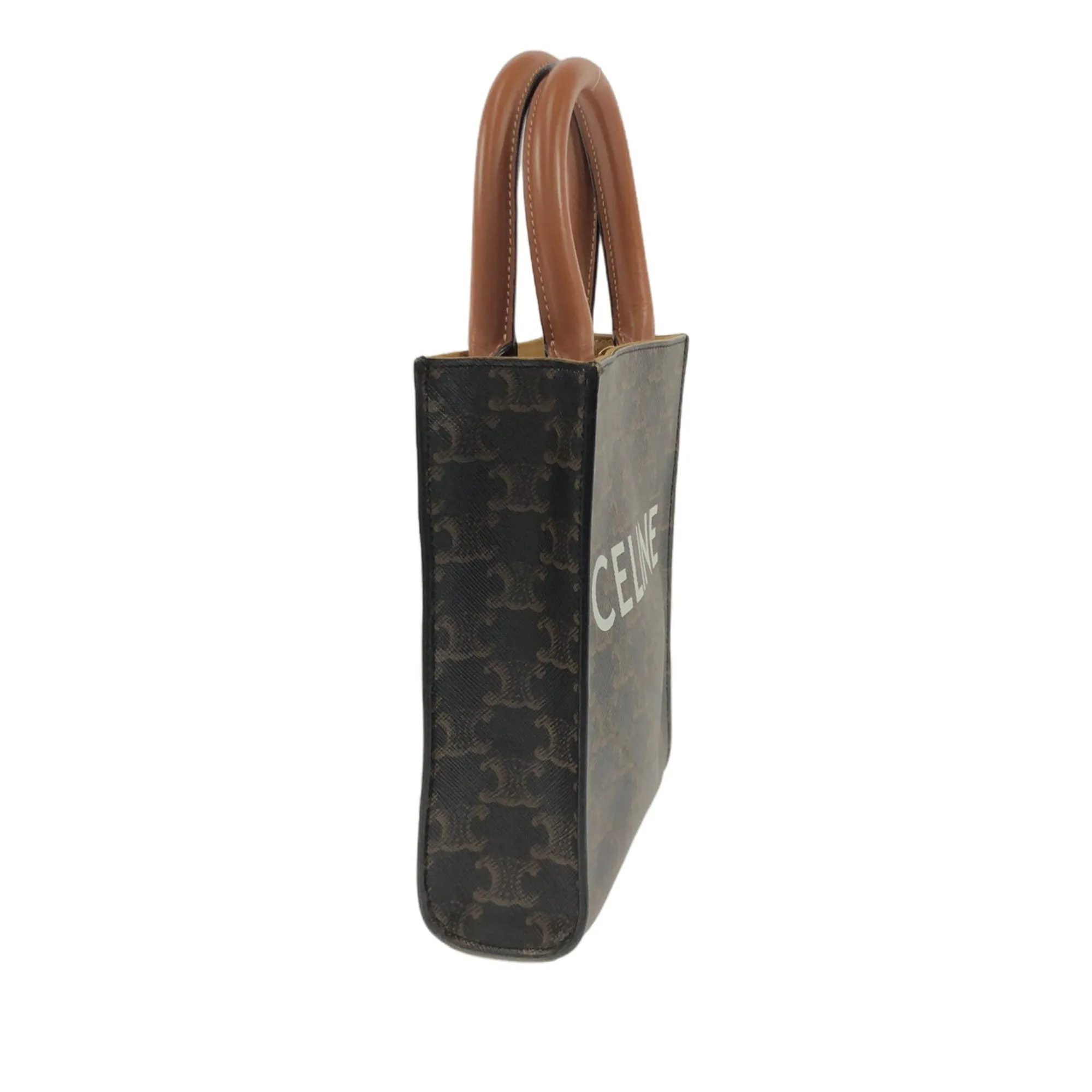 Mini Triomphe Coated Canvas Vertical Cabas Satchel