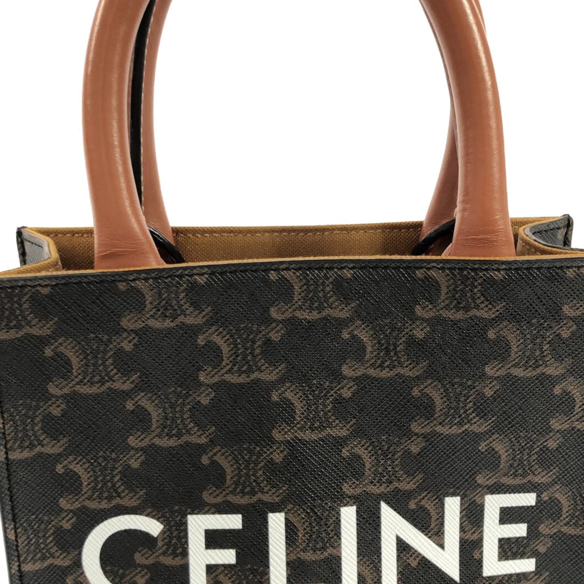 Mini Triomphe Coated Canvas Vertical Cabas Satchel