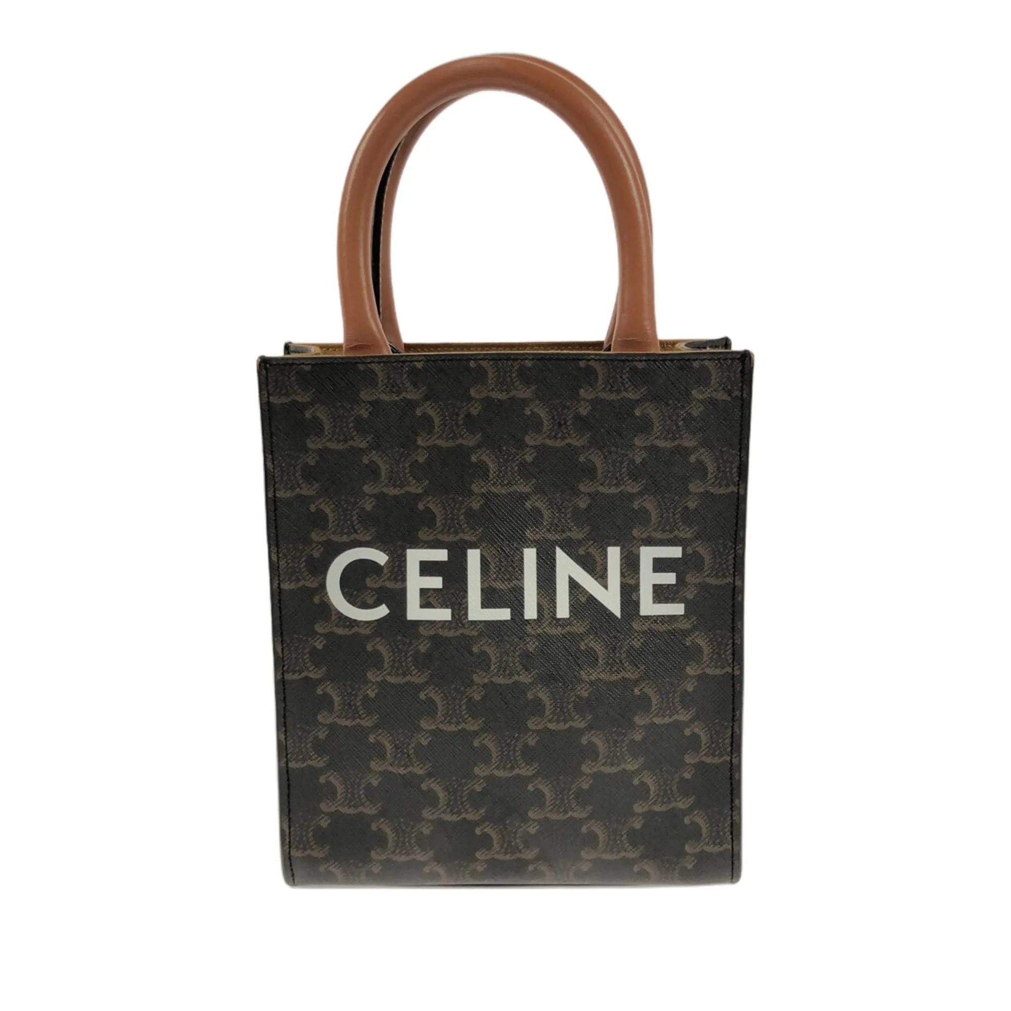 Mini Triomphe Coated Canvas Vertical Cabas Satchel