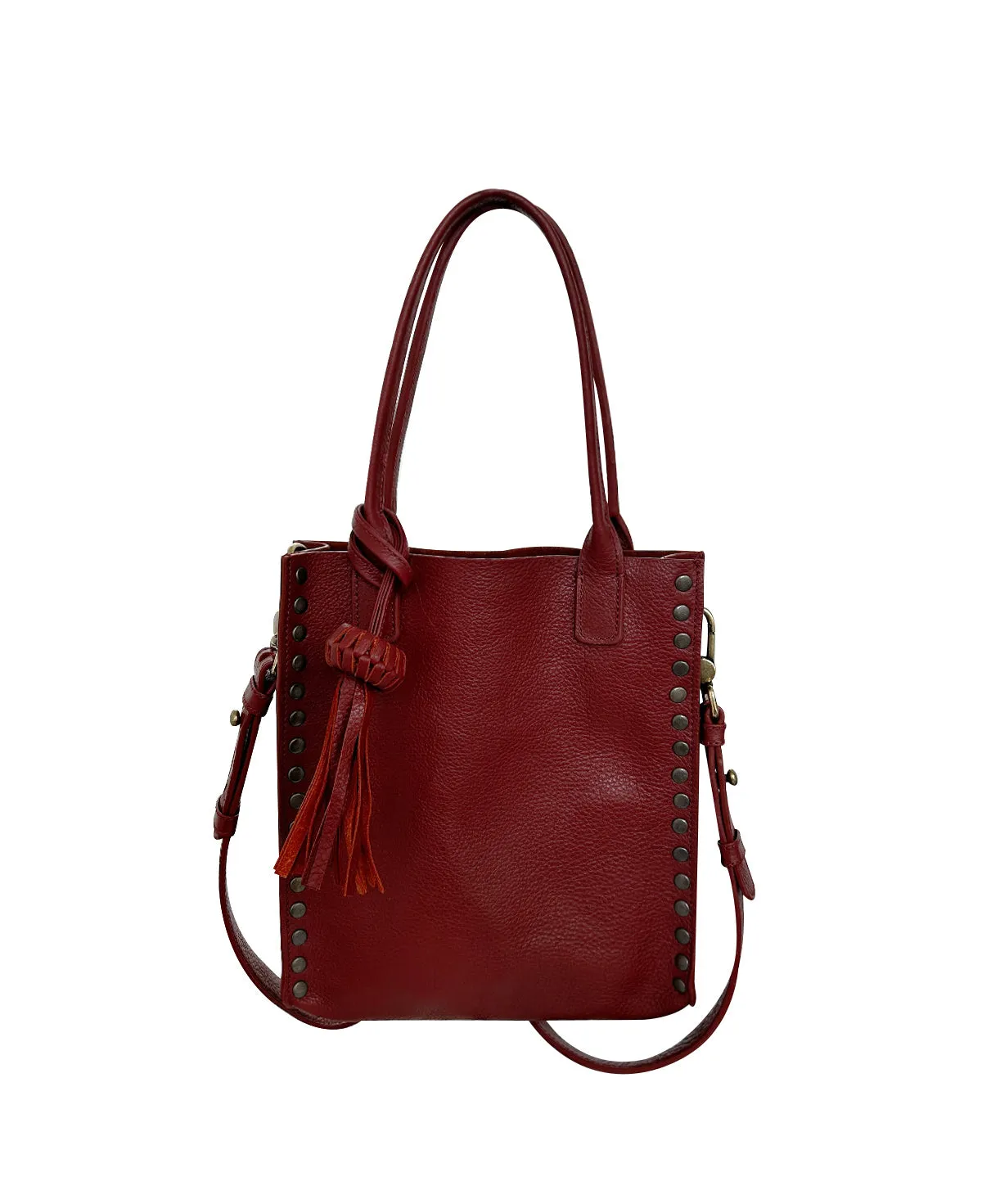 Mini Tzeltal Burgundy / Maroon Leather Crossbody bag