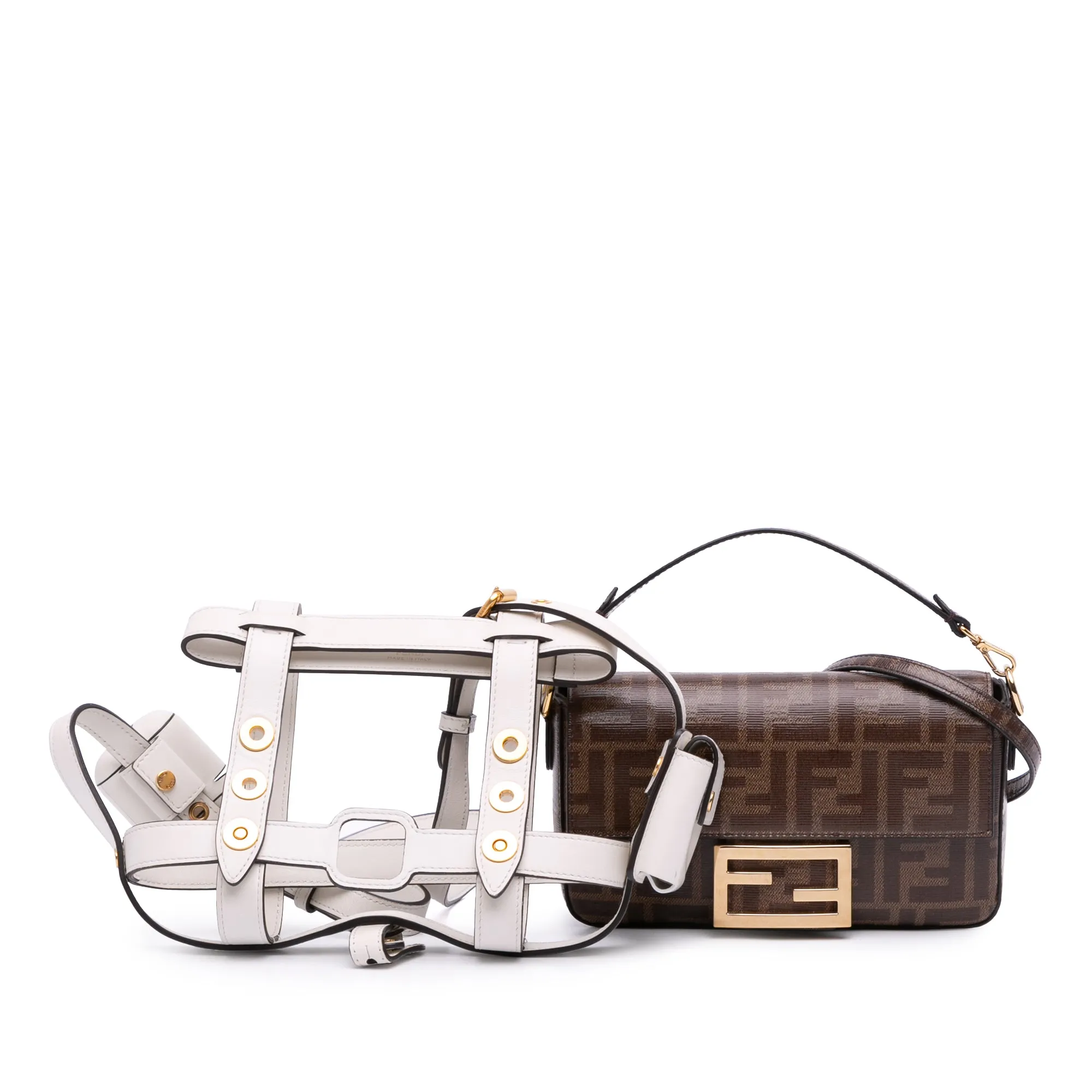 Mini Zucca Glazed Fabric Cage Baguette Satchel