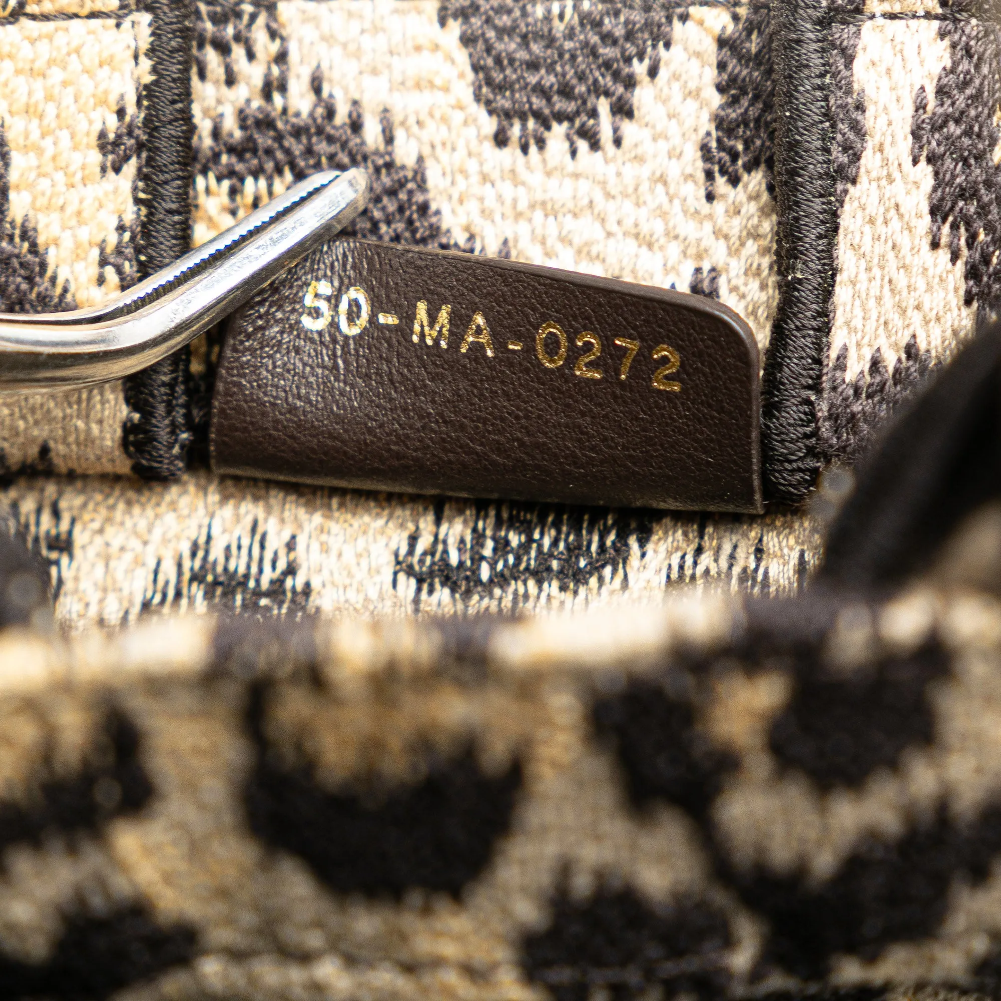 Mizza Mini Embroidered Canvas Leopard Vertical Book Tote