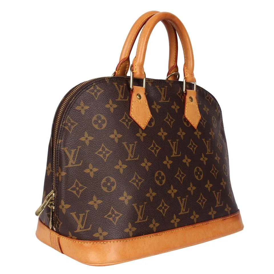 Monogram Alma Canvas Leather Satchel
