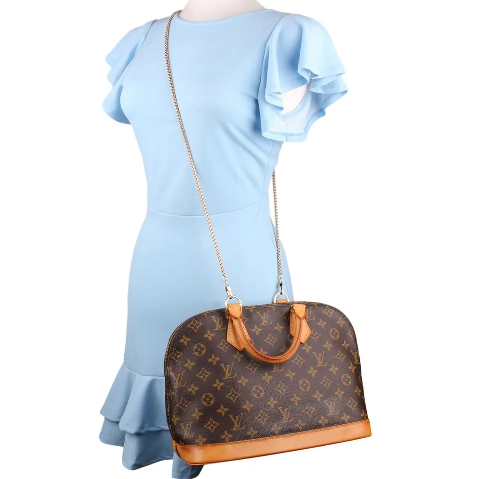 Monogram Alma Canvas Leather Satchel