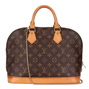 Monogram Alma Canvas Leather Satchel