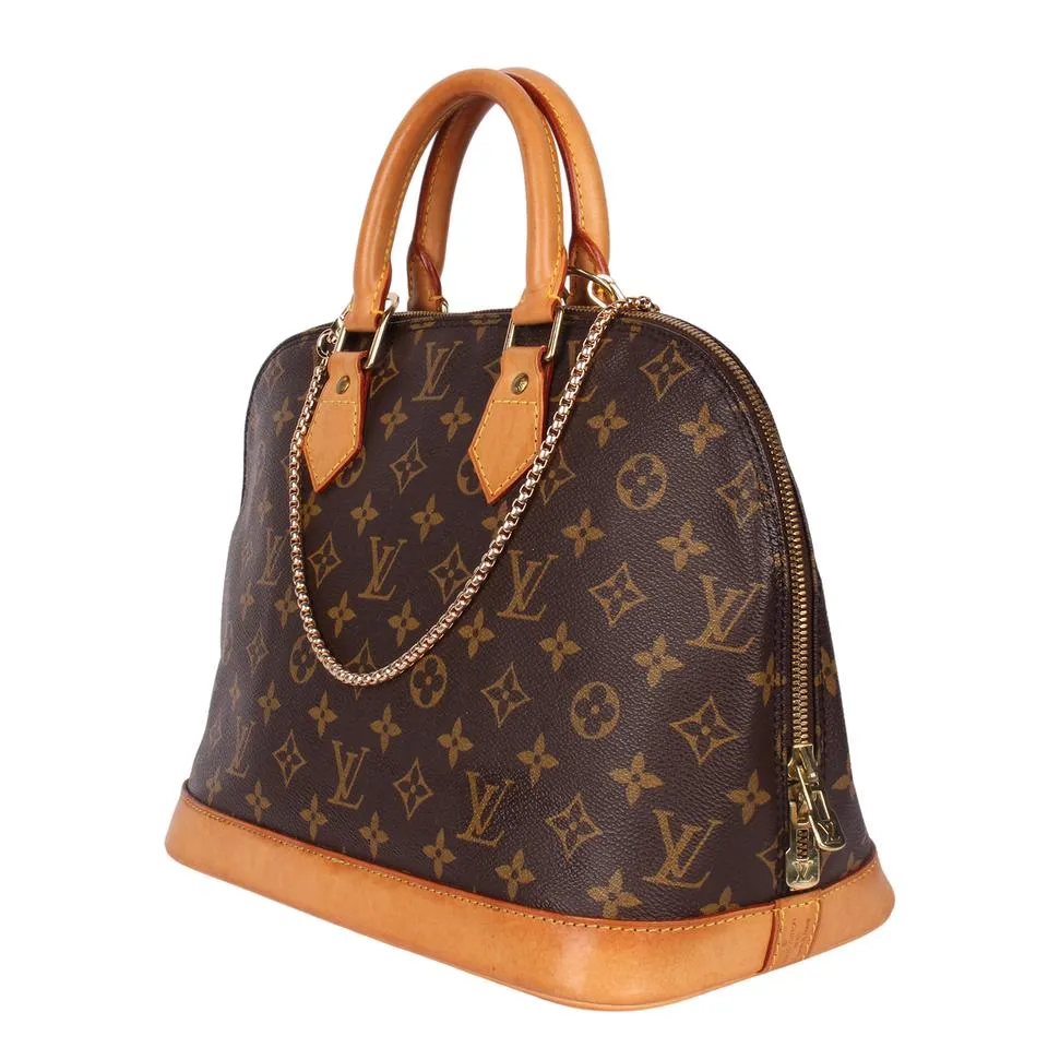 Monogram Alma Canvas Leather Satchel