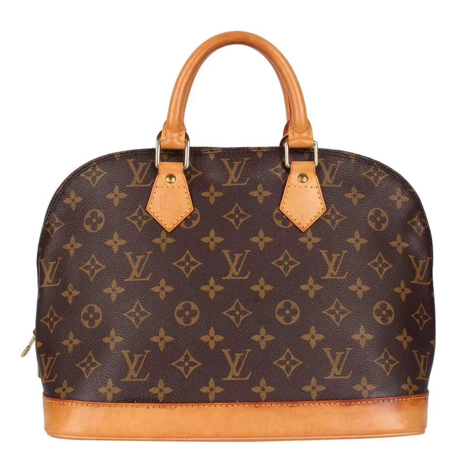 Monogram Alma Canvas Leather Satchel