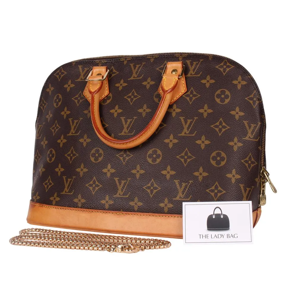 Monogram Alma Canvas Leather Satchel