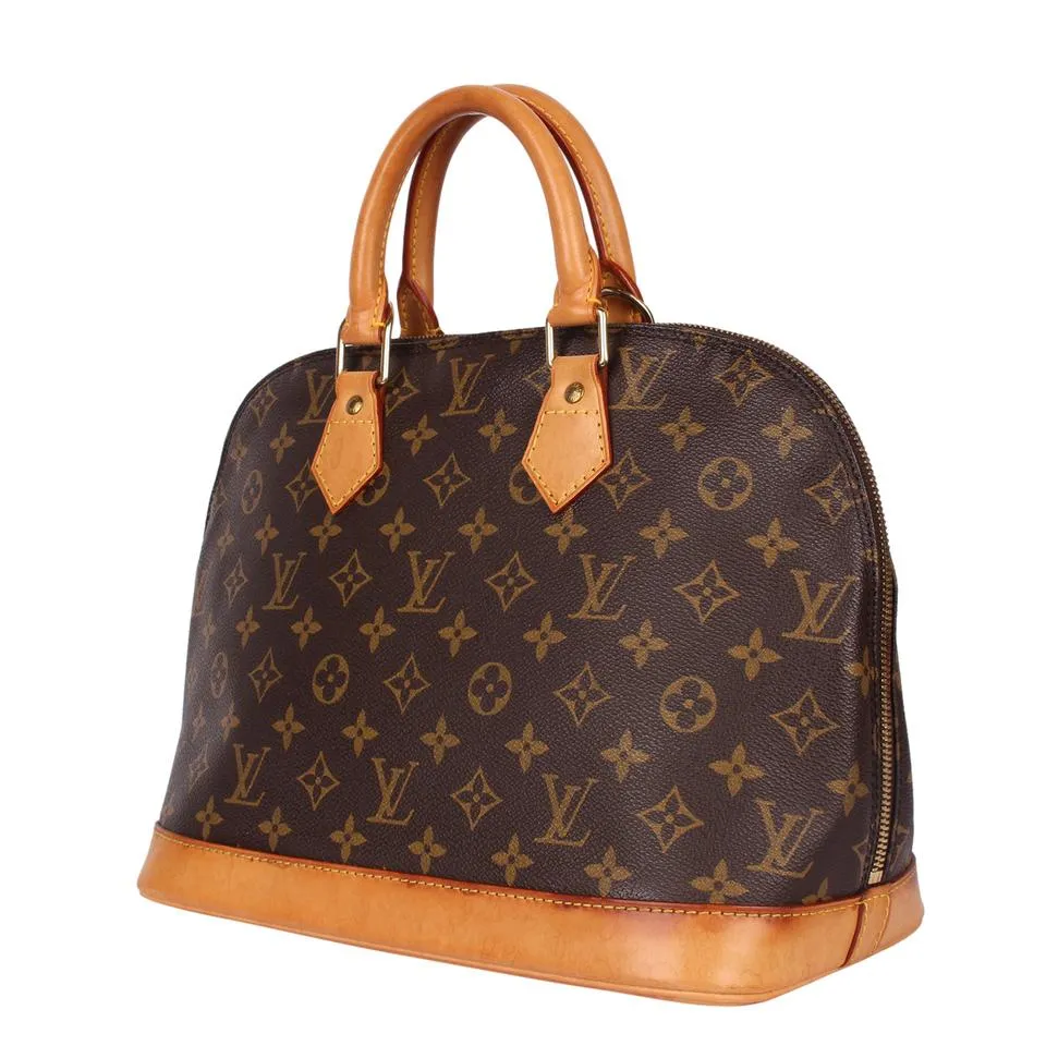 Monogram Alma Canvas Leather Satchel