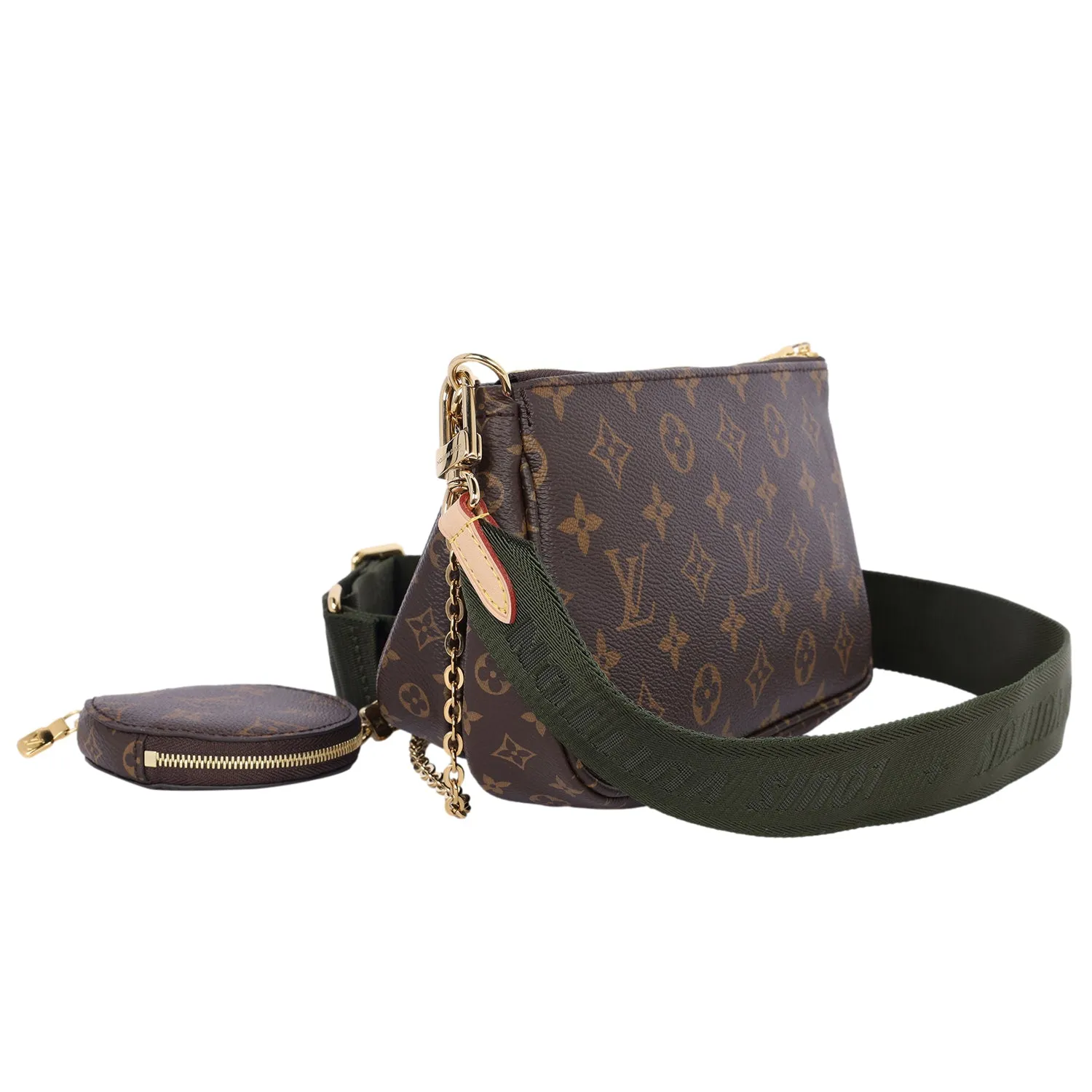 Monogram Canvas Multi Pochette Accessories Cross Body Bag Khaki