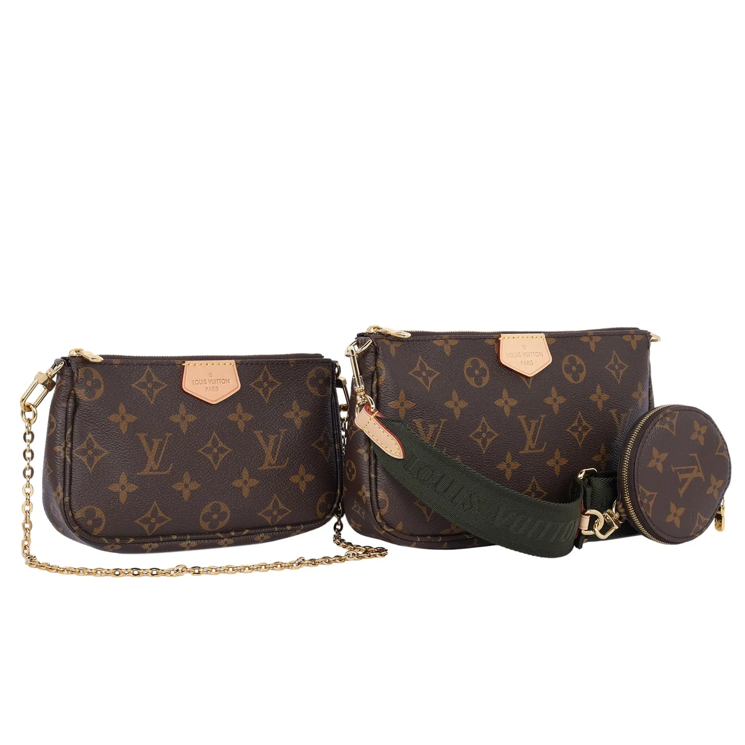 Monogram Canvas Multi Pochette Accessories Cross Body Bag Khaki