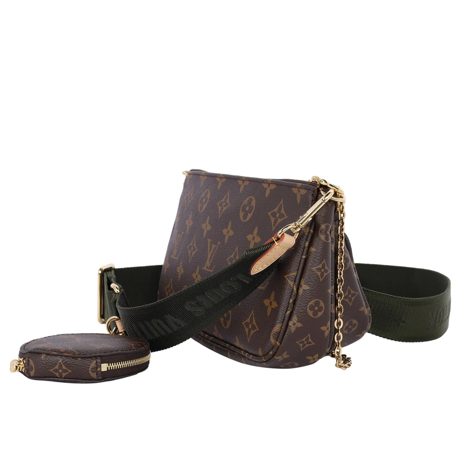 Monogram Canvas Multi Pochette Accessories Cross Body Bag Khaki