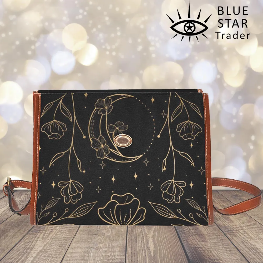 Moon Flowers Crossbody Purse Witchy Bag