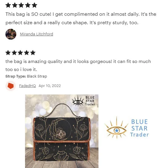 Moon Flowers Crossbody Purse Witchy Bag