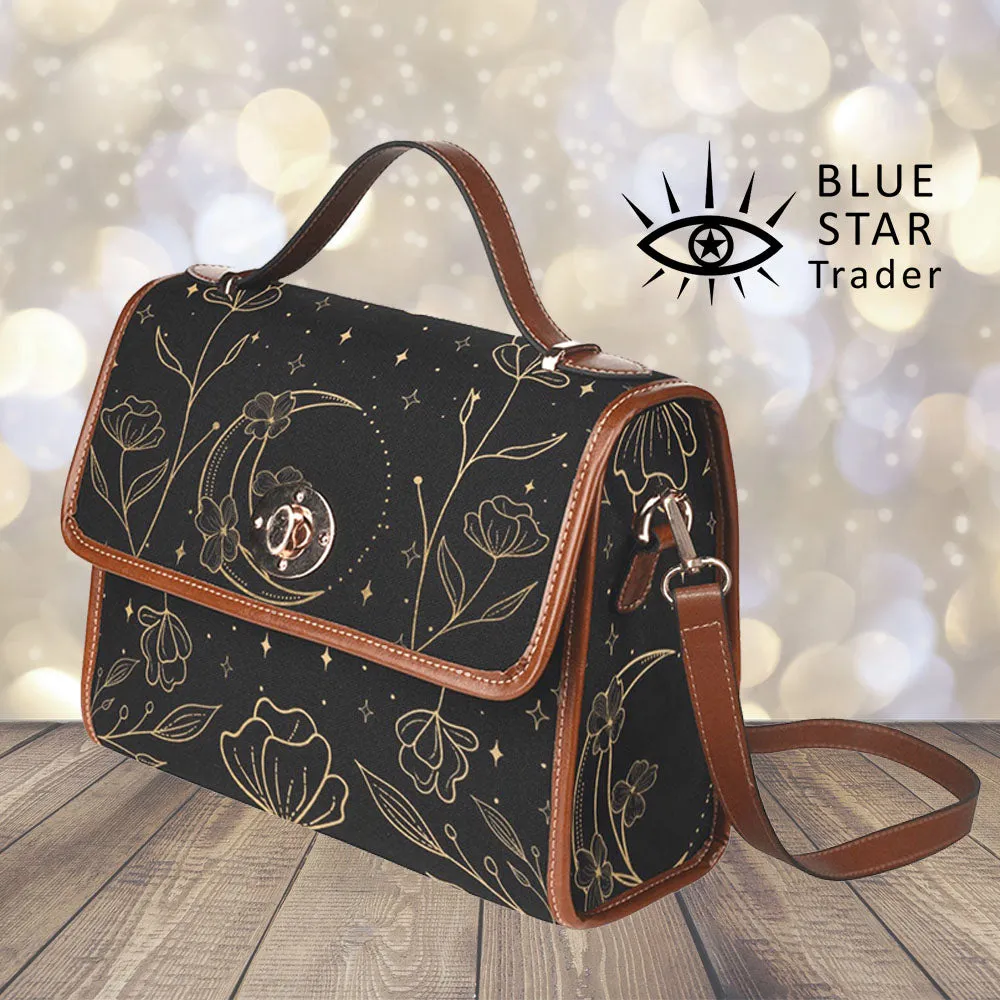 Moon Flowers Crossbody Purse Witchy Bag