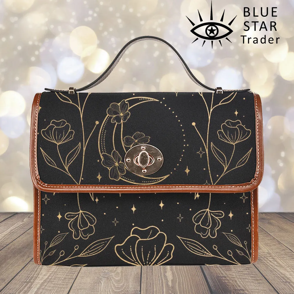 Moon Flowers Crossbody Purse Witchy Bag