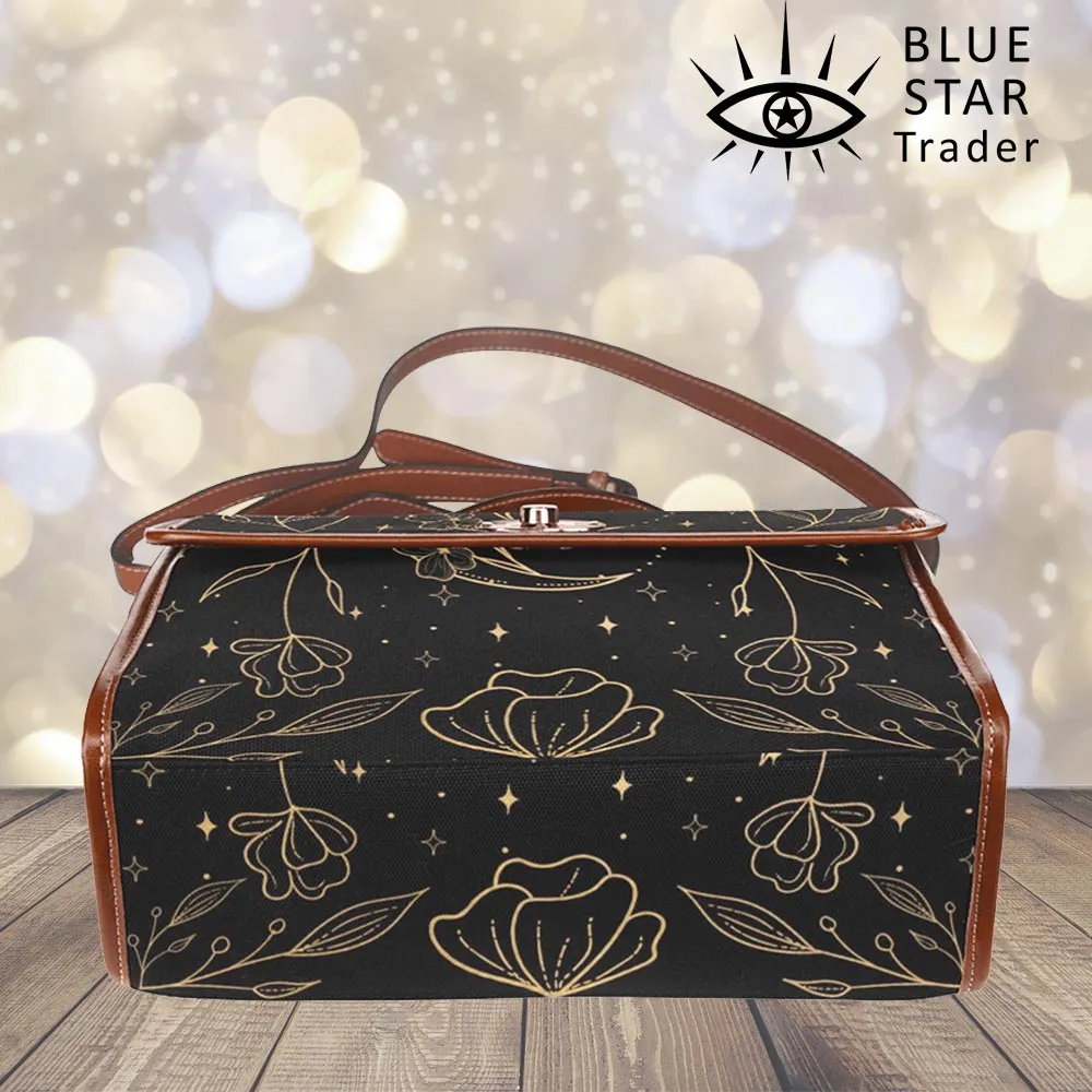 Moon Flowers Crossbody Purse Witchy Bag