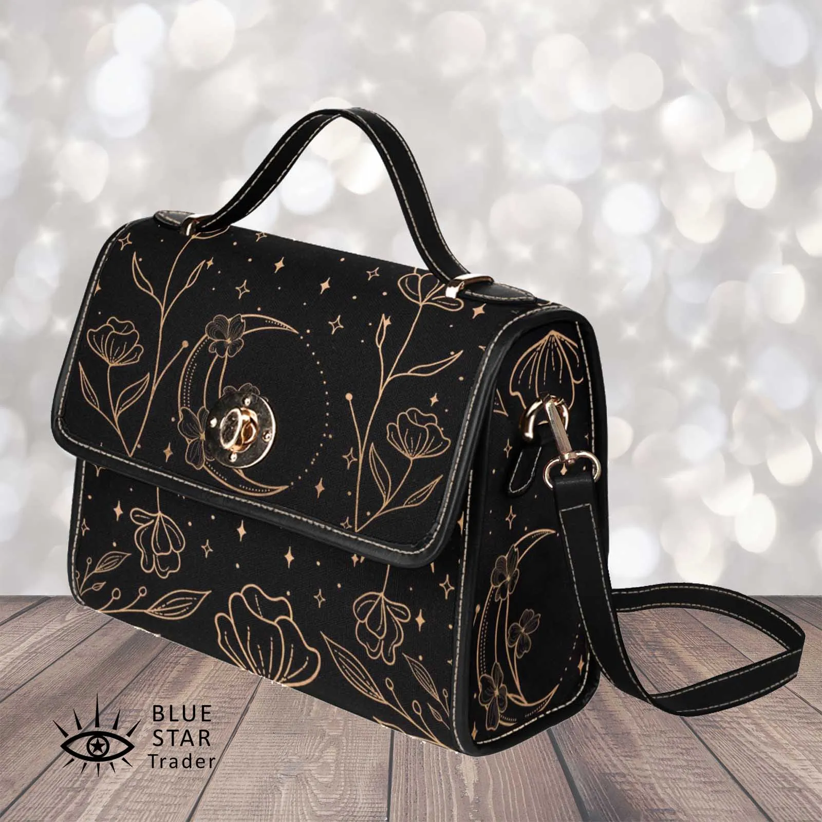 Moon Flowers Crossbody Purse Witchy Bag