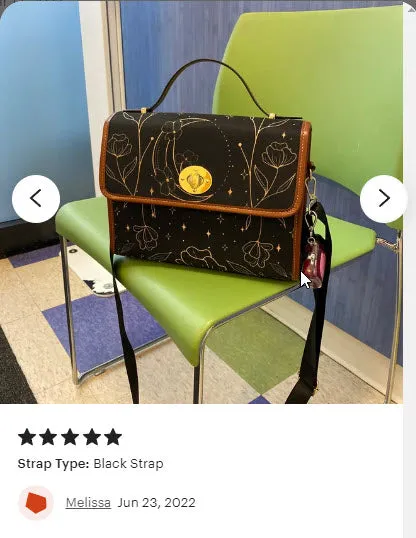 Moon Flowers Crossbody Purse Witchy Bag