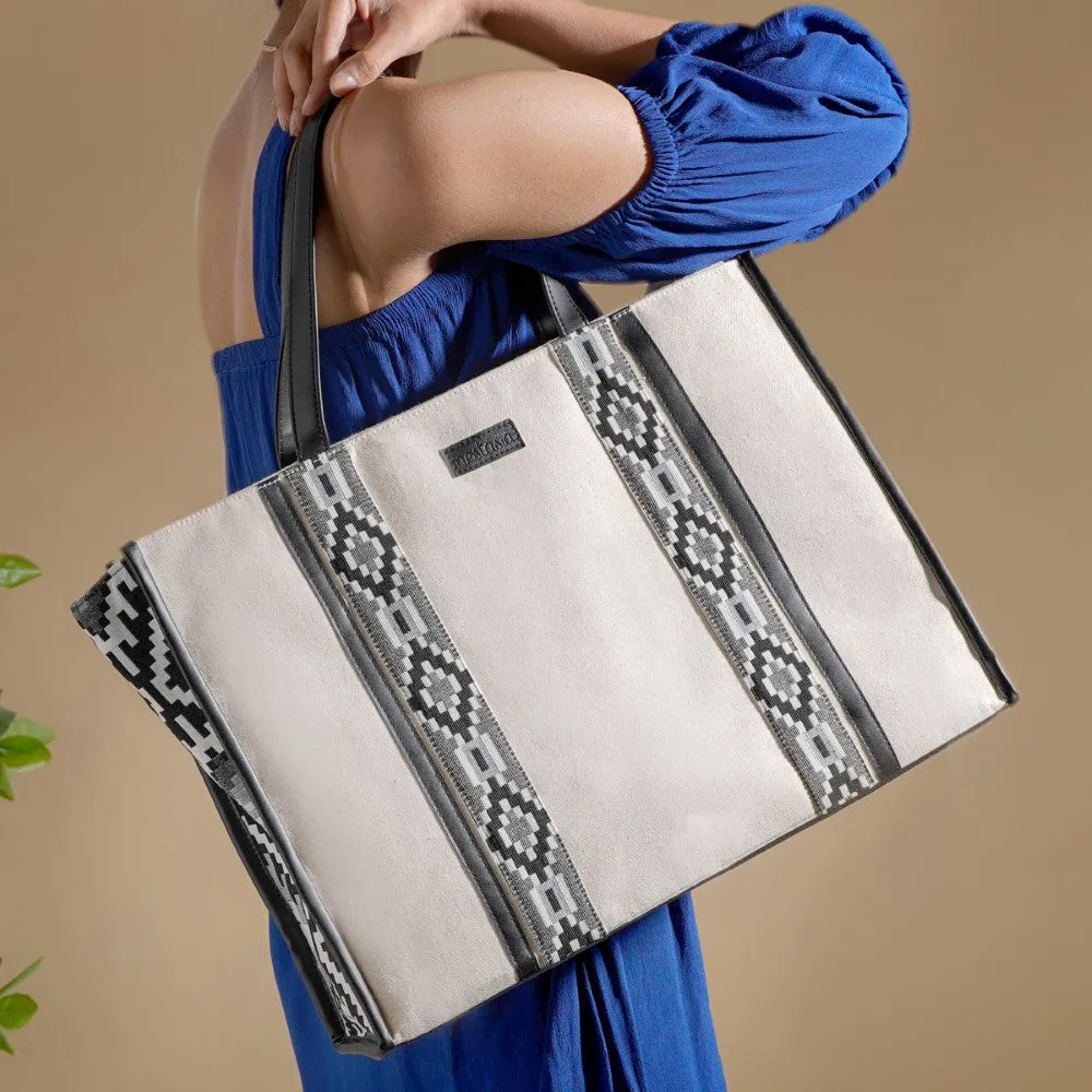 Nahua Canvas Magazine Tote Bag Large 17 X 12 Inch
