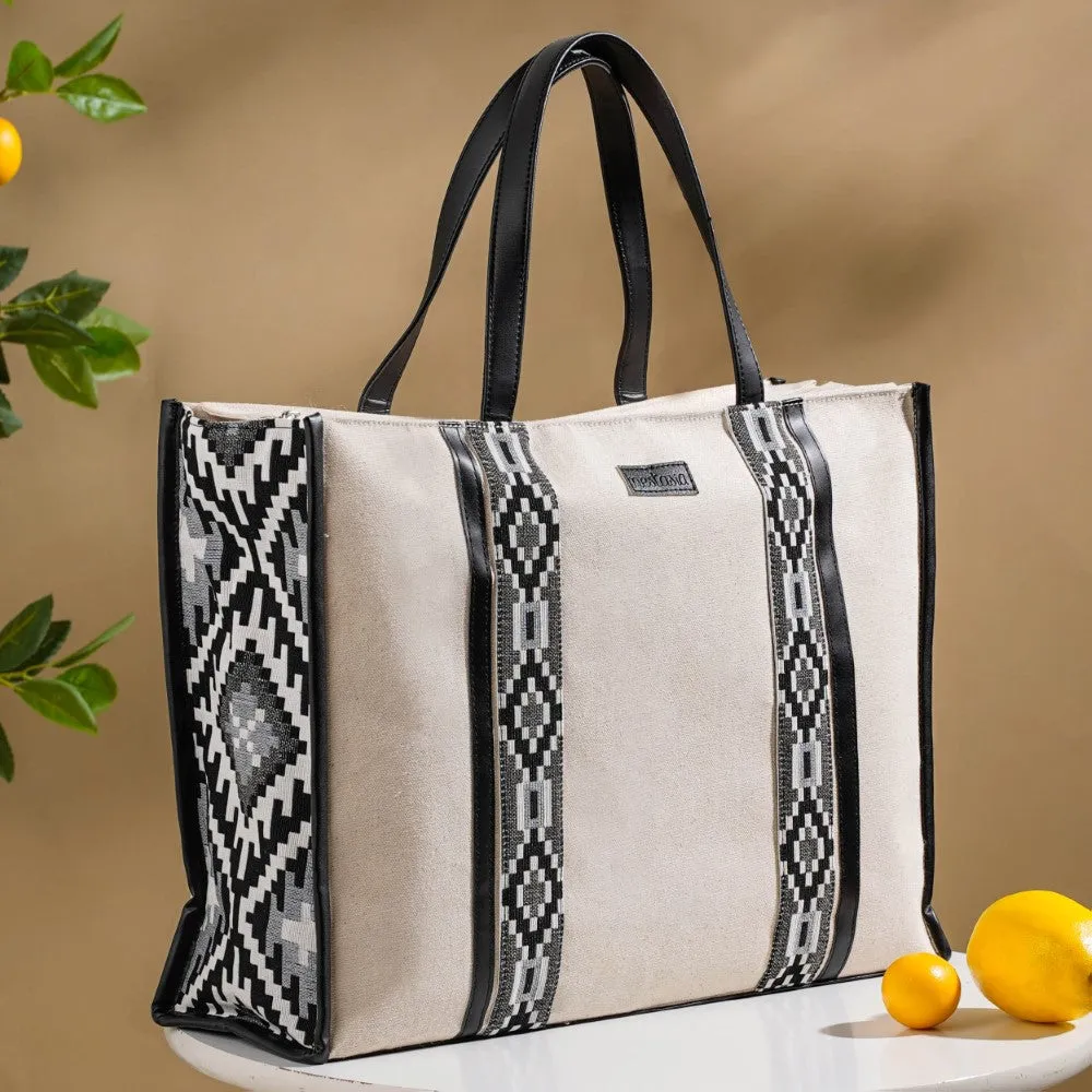 Nahua Canvas Magazine Tote Bag Large 17 X 12 Inch