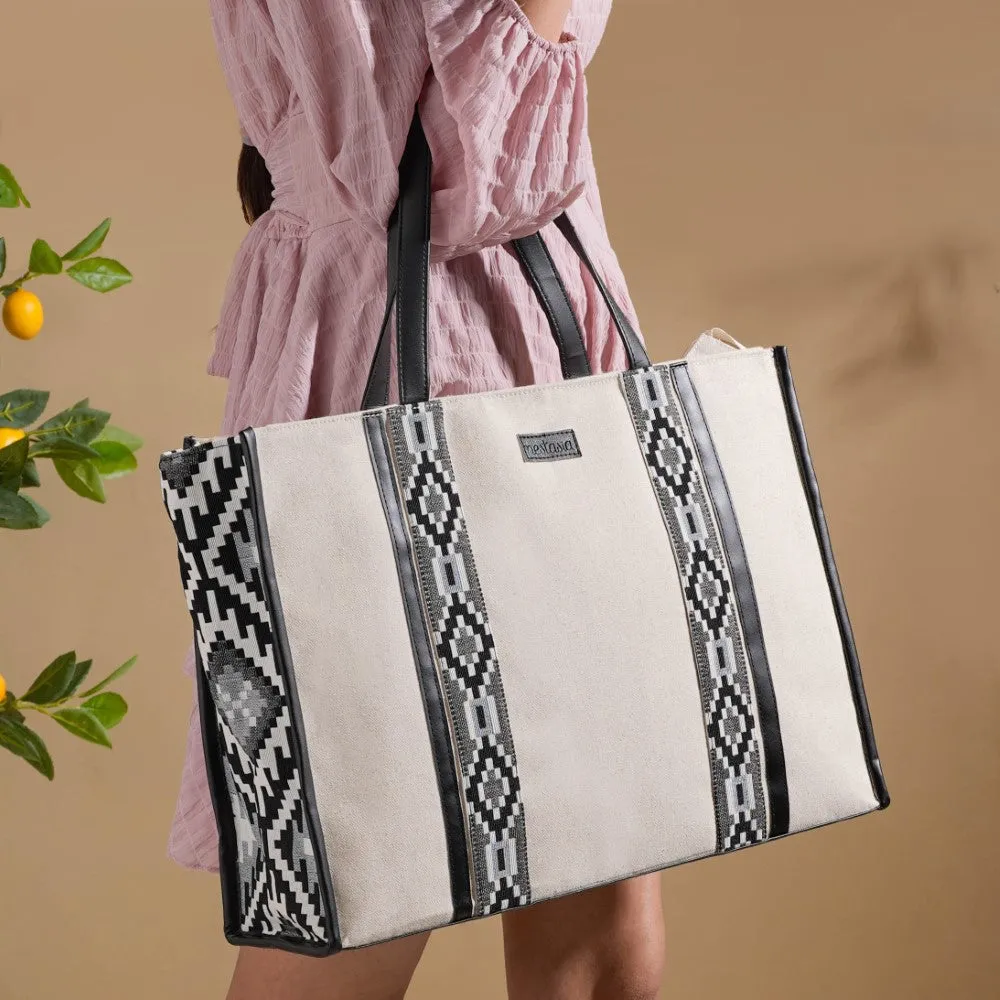 Nahua Canvas Magazine Tote Bag Large 17 X 12 Inch