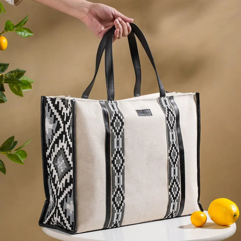 Nahua Canvas Magazine Tote Bag Large 17 X 12 Inch
