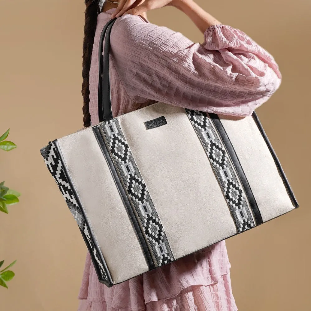 Nahua Canvas Magazine Tote Bag Large 17 X 12 Inch