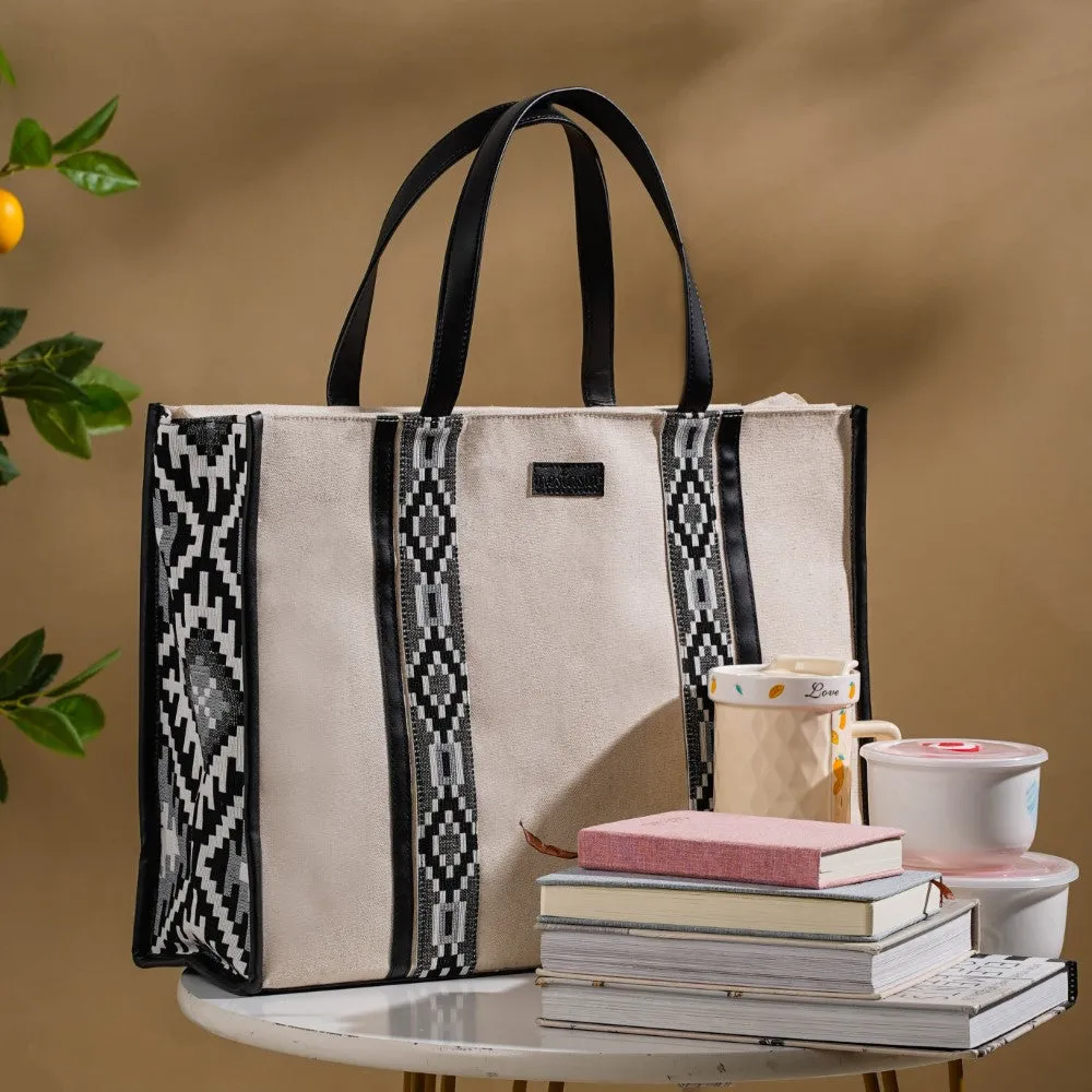 Nahua Canvas Magazine Tote Bag Large 17 X 12 Inch