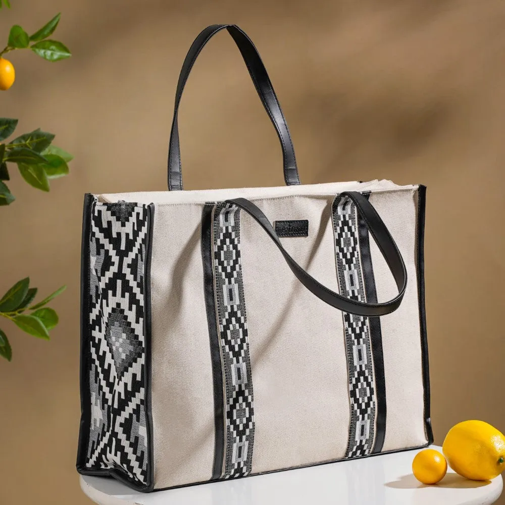 Nahua Canvas Magazine Tote Bag Large 17 X 12 Inch