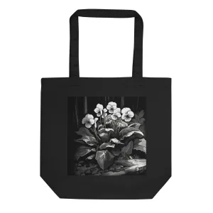 Natural Fiber Tote Bag Hidden Violets
