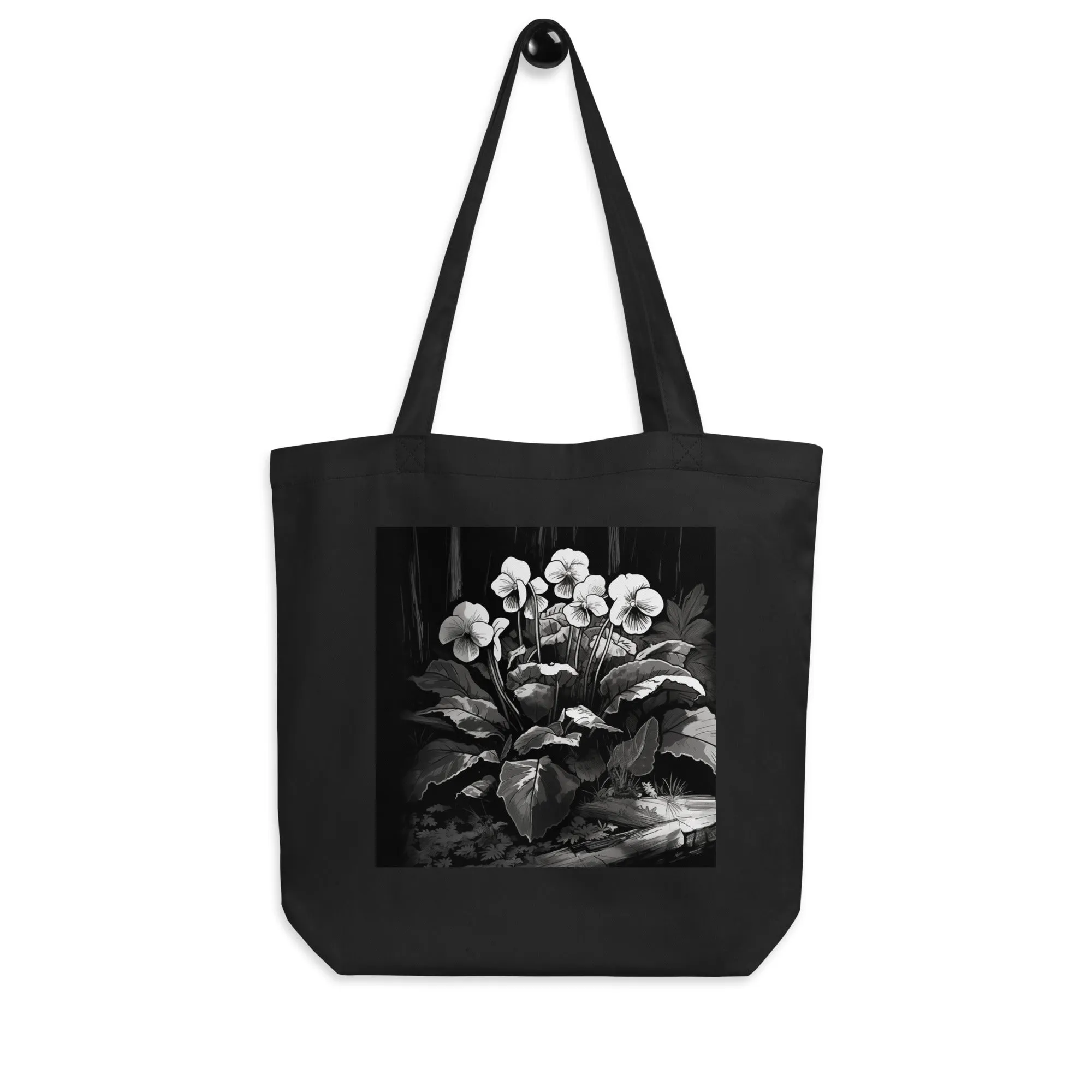 Natural Fiber Tote Bag Hidden Violets