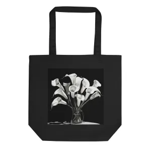 Natural Fiber Tote Bag Modern Calla Lilies