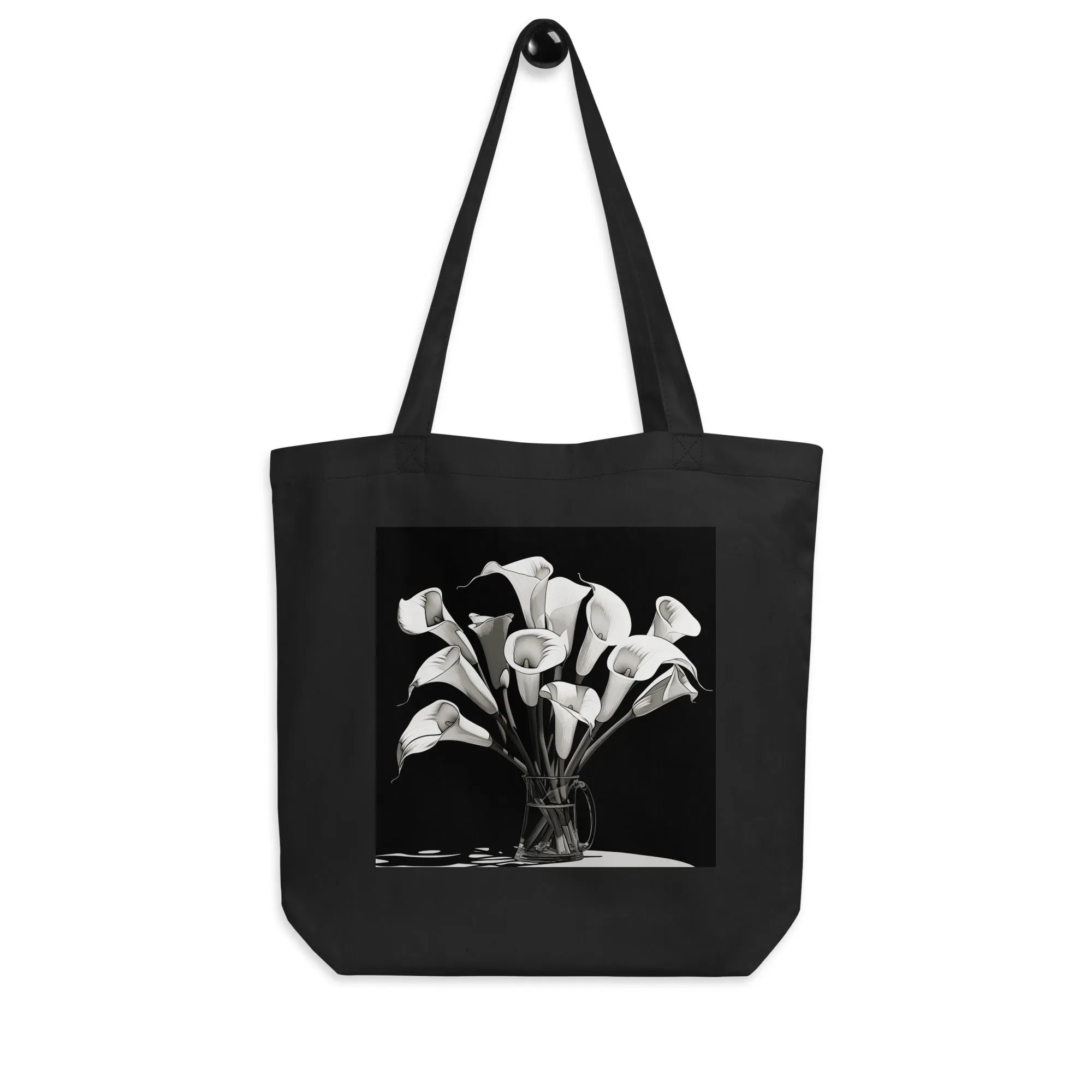 Natural Fiber Tote Bag Modern Calla Lilies