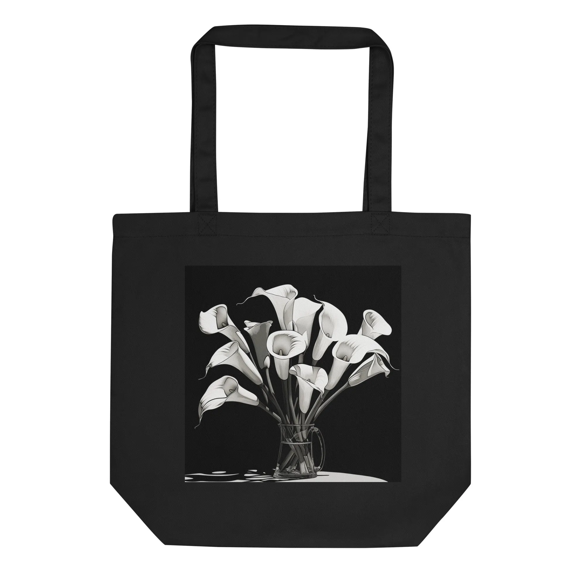 Natural Fiber Tote Bag Modern Calla Lilies