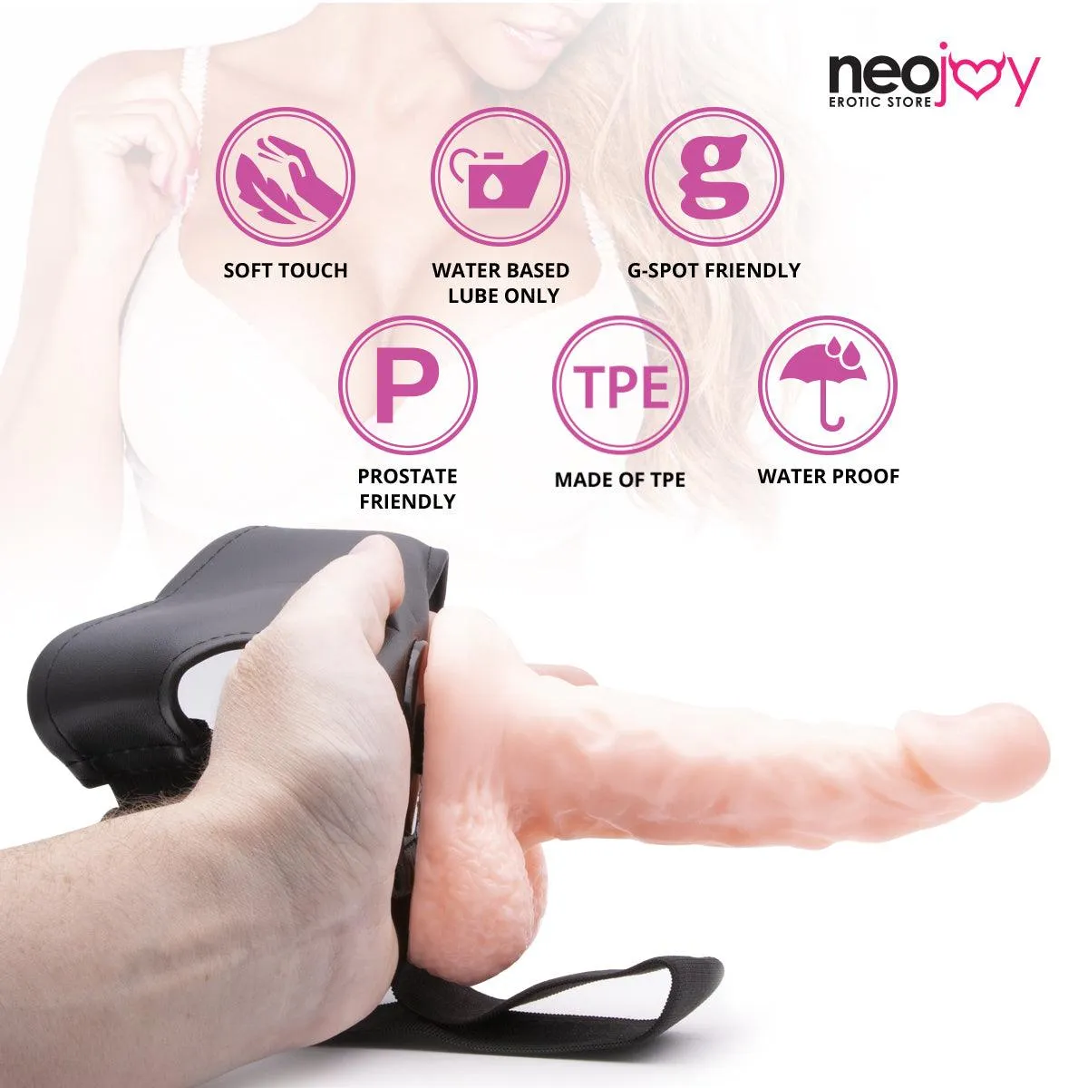 Neojoy - Life-like Harness - Realistic Dildo Strap-On Harness - 16cm - 6.29 inch