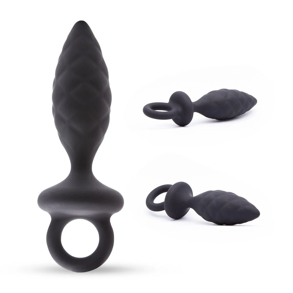 Neojoy Silicone Anal Plug with Loop - Black