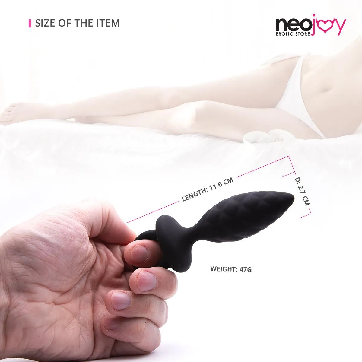 Neojoy Silicone Anal Plug with Loop - Black