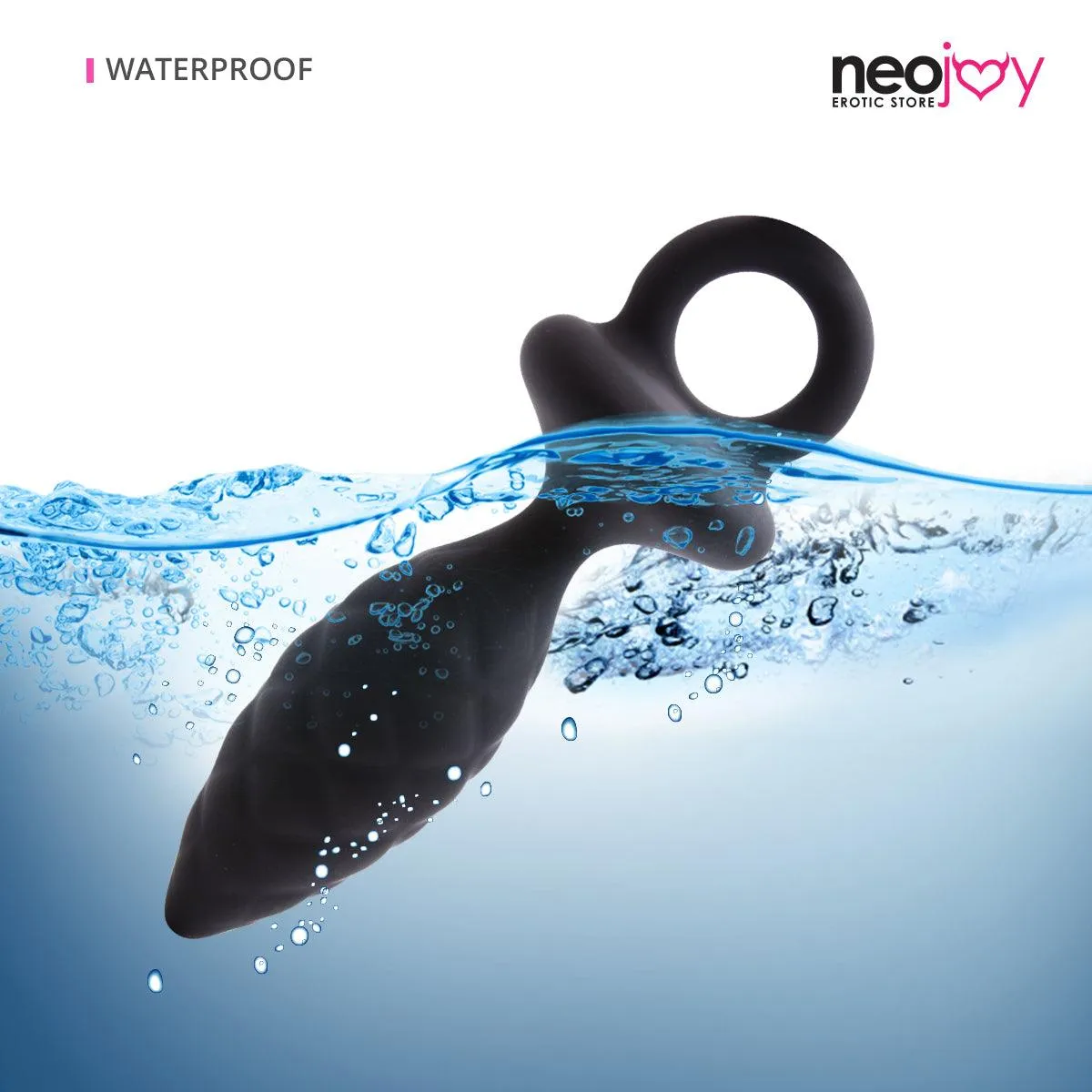 Neojoy Silicone Anal Plug with Loop - Black