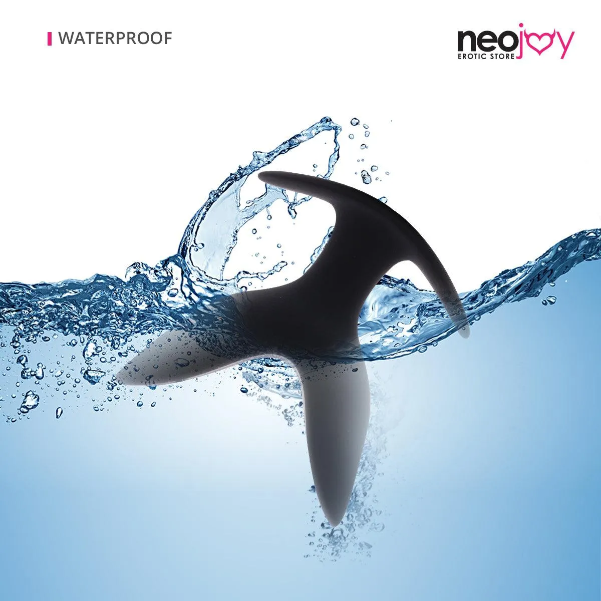 Neojoy Super Expandable Butt Plug Silicone Black With Flat Base