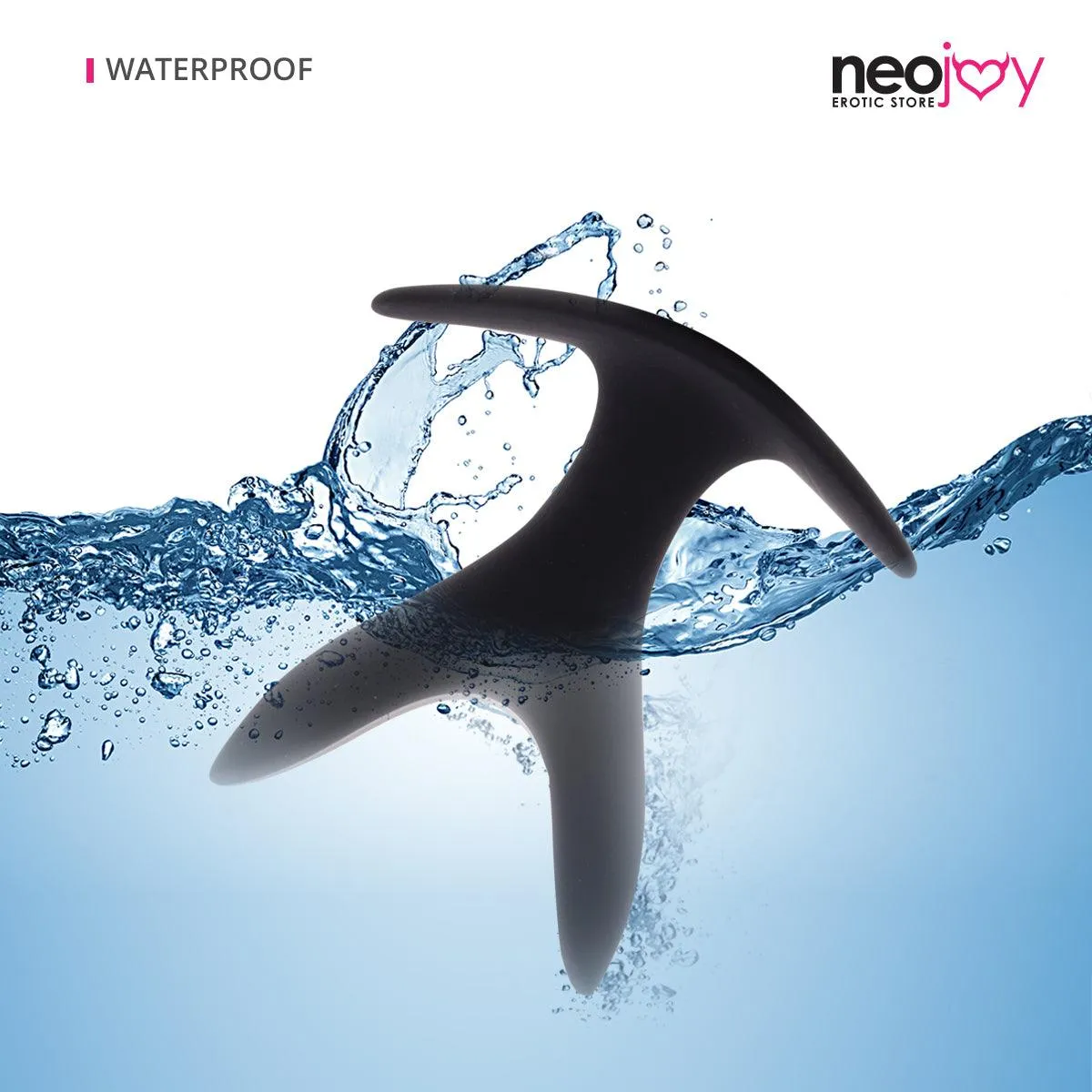 Neojoy Super Expandable Butt Plug Silicone Black With Flat Base