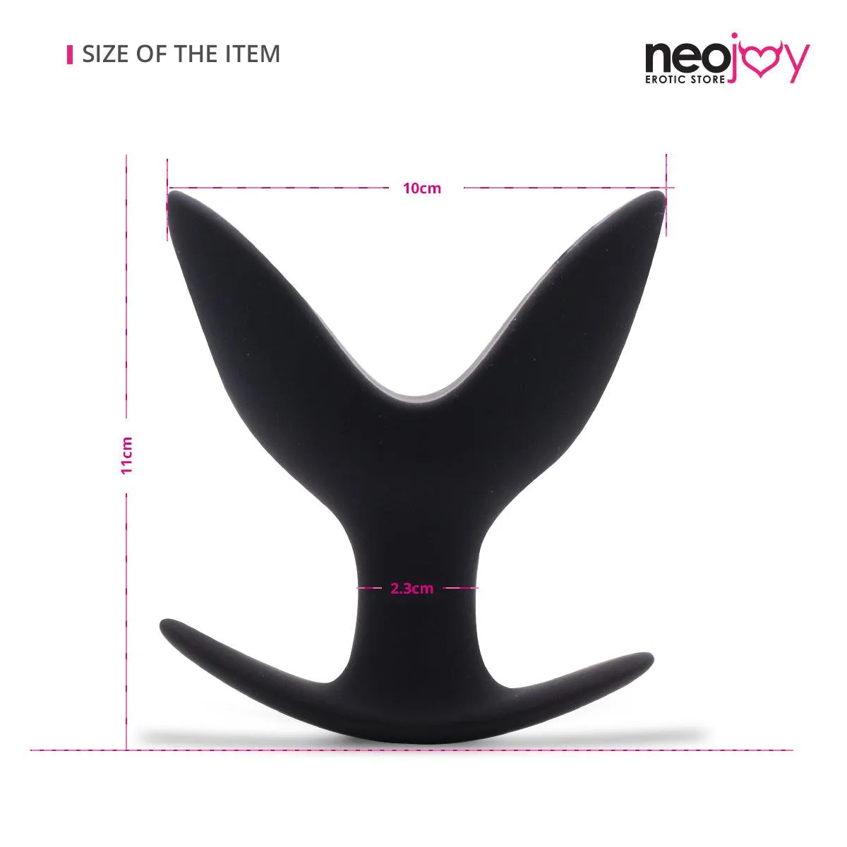 Neojoy Super Expandable Butt Plug Silicone Black With Flat Base