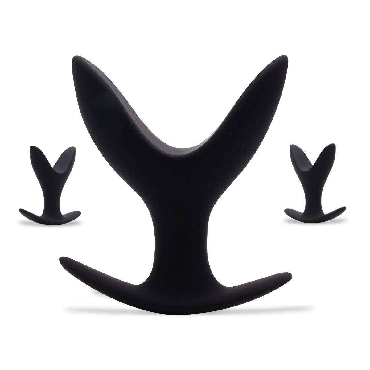 Neojoy Super Expandable Butt Plug Silicone Black With Flat Base