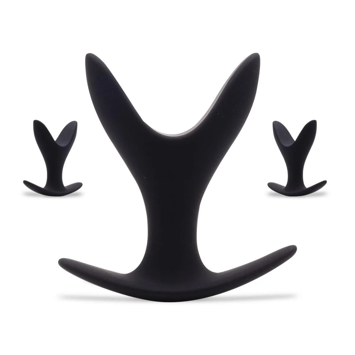 Neojoy Super Expandable Butt Plug Silicone Black With Flat Base