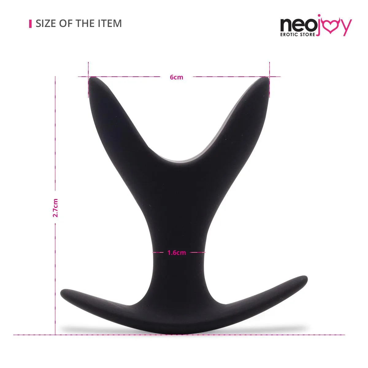 Neojoy Super Expandable Butt Plug Silicone Black With Flat Base