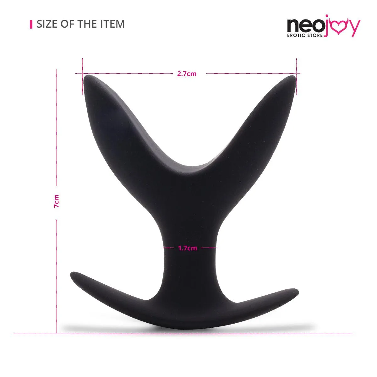Neojoy Super Expandable Butt Plug Silicone Black With Flat Base