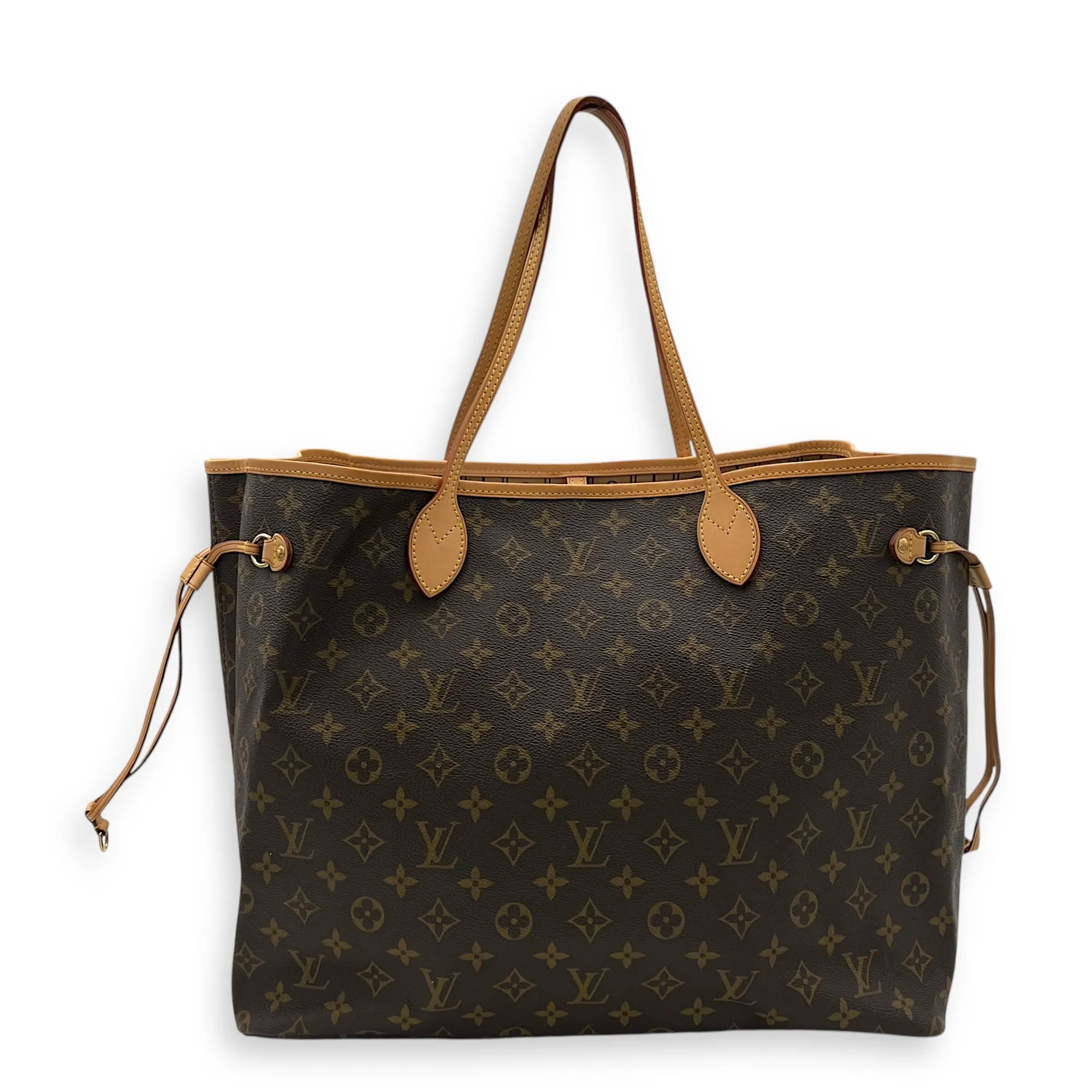 Neverfull Tote Bag GM Brown in Coated Canvas, Gold hardware