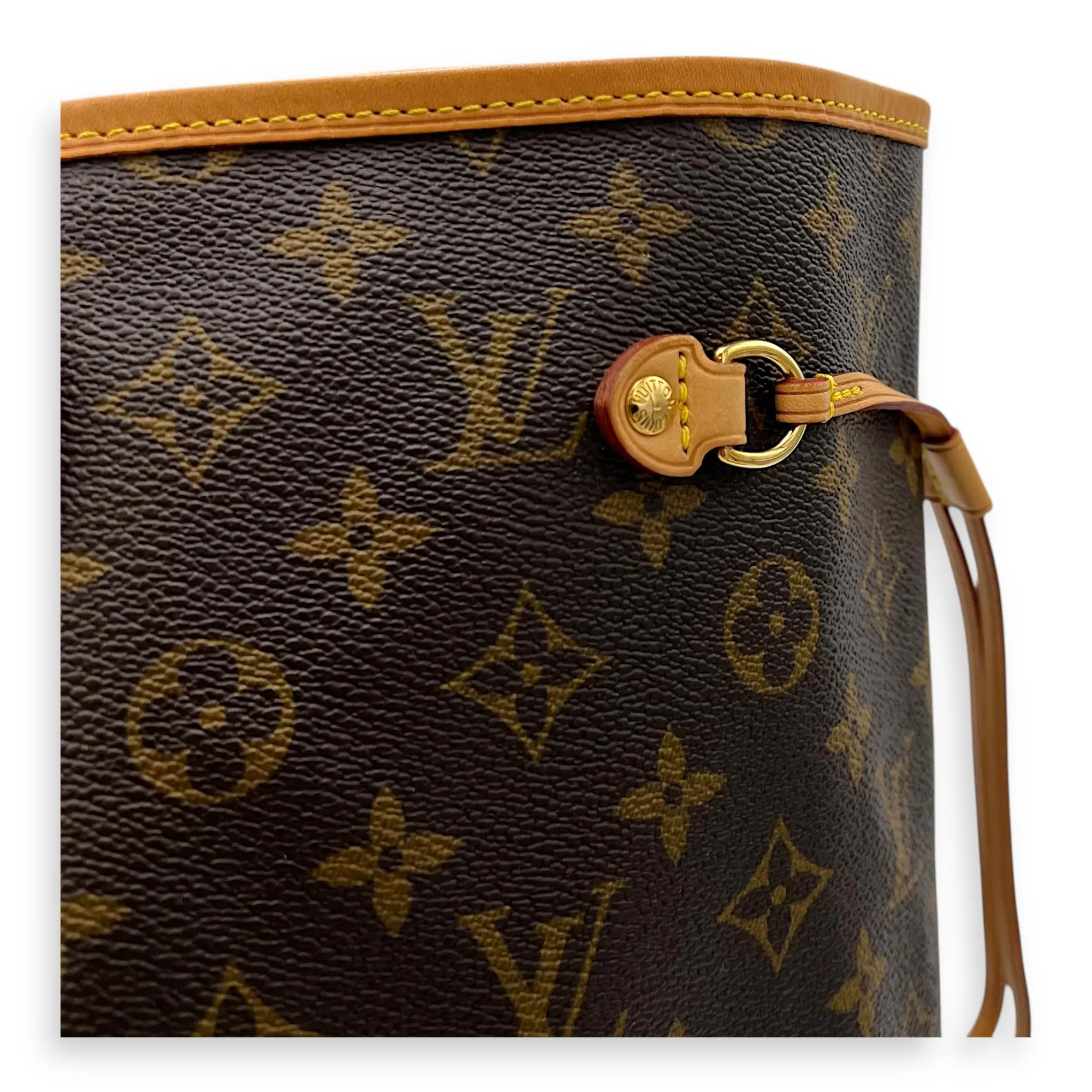 Neverfull Tote Bag GM Brown in Coated Canvas, Gold hardware
