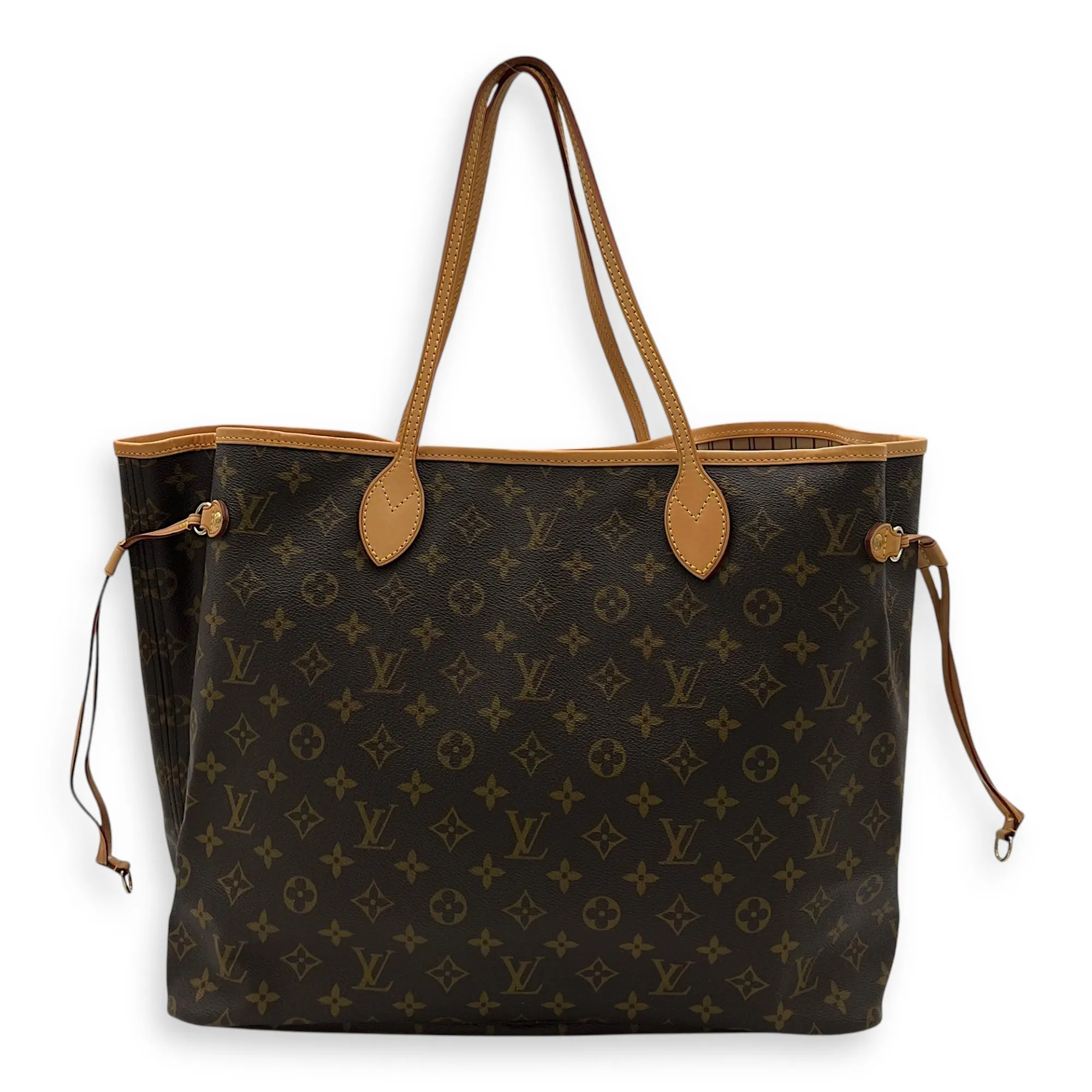 Neverfull Tote Bag GM Brown in Coated Canvas, Gold hardware