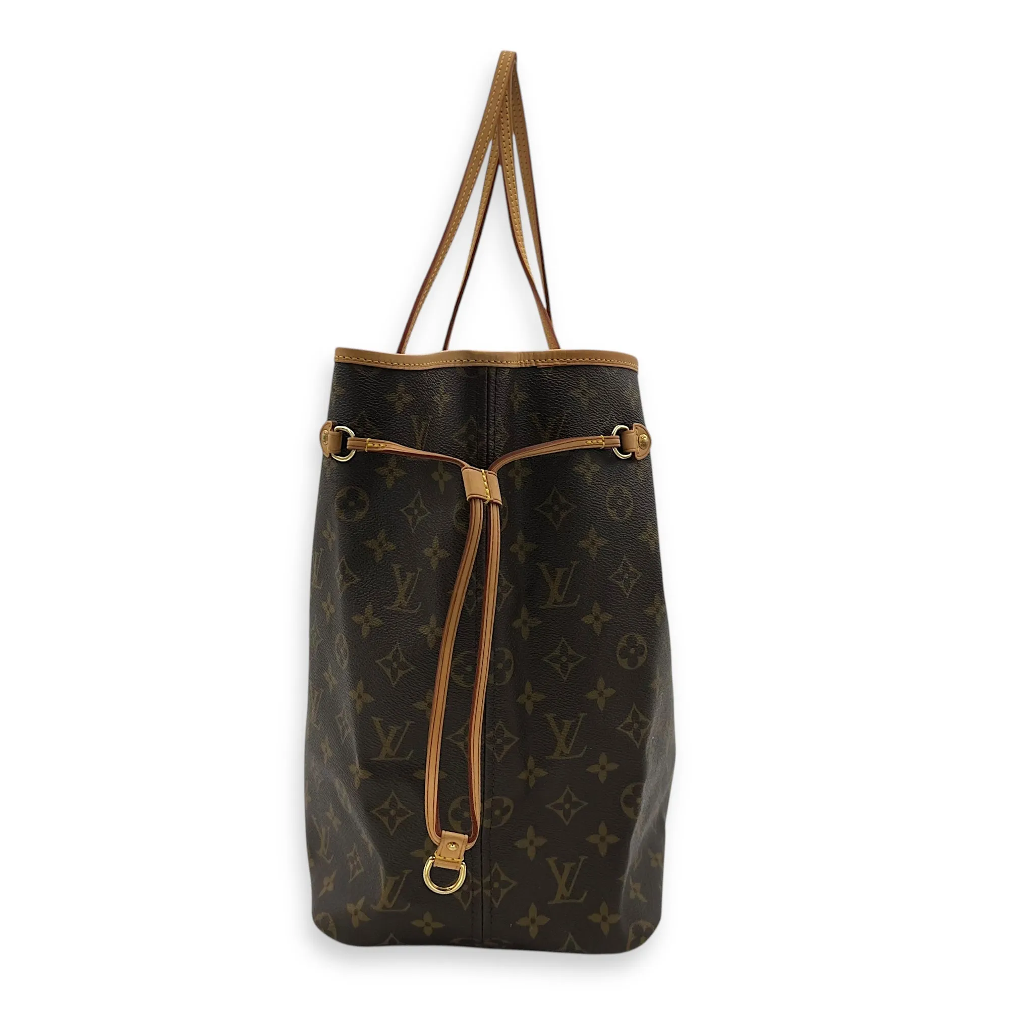 Neverfull Tote Bag GM Brown in Coated Canvas, Gold hardware